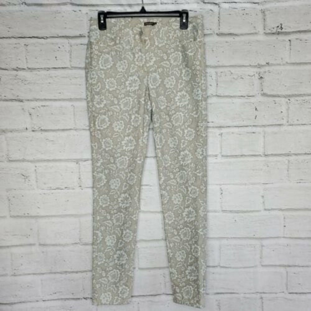 J. McLaughlin Lexi Jeans 6 Khaki Beige Stretch Cotton Slim Leg